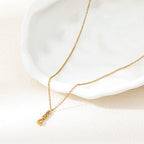 Joolim Jewelry 18K Gold Plated Waterproof&Tarnish Free Fashion Dainty Teardrop&Round Zirconia Pendant Necklace Stainless Steel
