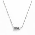Joolim Jewelry 18K Gold Plated Waterproof Fashion Versatile Rectangle&Round Zirconia Pendant Necklace Stainless Steel Jewelry