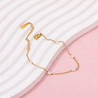 PVD 18K Gold Plated Fresh Water Natural Pearl Bracelet Stainless Steel Bracelet Wholesale