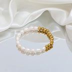 Joolim Jewelry Wholesale 18K Gold Plated High End Freshwater Pearl Bead Mixed Bracelet Stainless Steel Jewelry