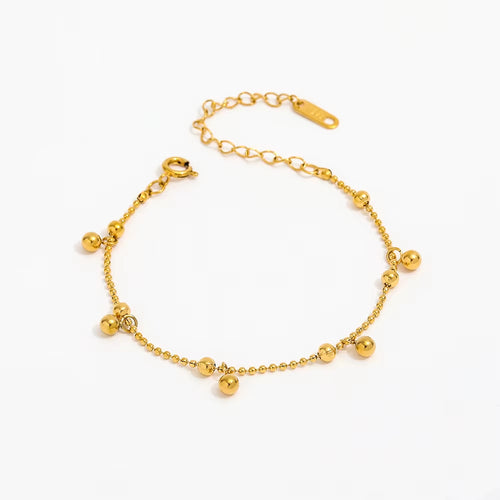 High End Gold Plated Stainless Steel Bead Satellite Pendant Bead Chain Bracelet for Women Wholesale Jewelry