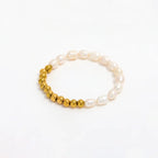 Joolim Jewelry Wholesale 18K Gold Plated High End Freshwater Pearl Bead Mixed Bracelet Stainless Steel Jewelry