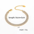 Joolim Luxury Tennis Charm Bracelet Waterproof & Tarnish-Free Colorful Zirconia Stainless Steel Fashionable Jewelry