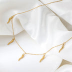 Joolim Jewelry 18K Gold Plated Waterproof&Tarnish Free Fashion Simple Vivid Pepper Pave Pendant Necklace Stainless Steel