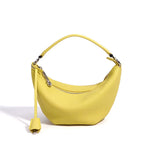 Custom Luxury Top Grain Genuine Leather Half Moon Hobo Bag for Women 2026 Trendy Crescent Shoulder Crossbody Handbag with Charm