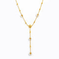 Joolim Jewelry 18K Gold Plated Waterproof Fashion Sweety Flower Pear Pendant Y-Shaped Necklace Stainless Steel Jewelry