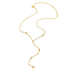 Joolim Jewelry PVD Plated Waterproof Fashion Mixed Shape Cubic Zirconia Pendant Y Drop Necklace Stainless Steel Jewelry