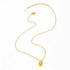 Joolim Jewelry 18K Gold Plated Waterproof Fashion Dainty Simple Teardrop Pear Zirconia Pendant Necklace Stainless Steel Jewelry