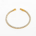 Joolim Luxury Tennis Charm Bracelet Waterproof & Tarnish-Free Colorful Zirconia Stainless Steel Fashionable Jewelry