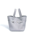 2026 New Summer Top-Layer Leather Tote Bag, Women Large Capacity Vintage Handbag with Metal Clasp