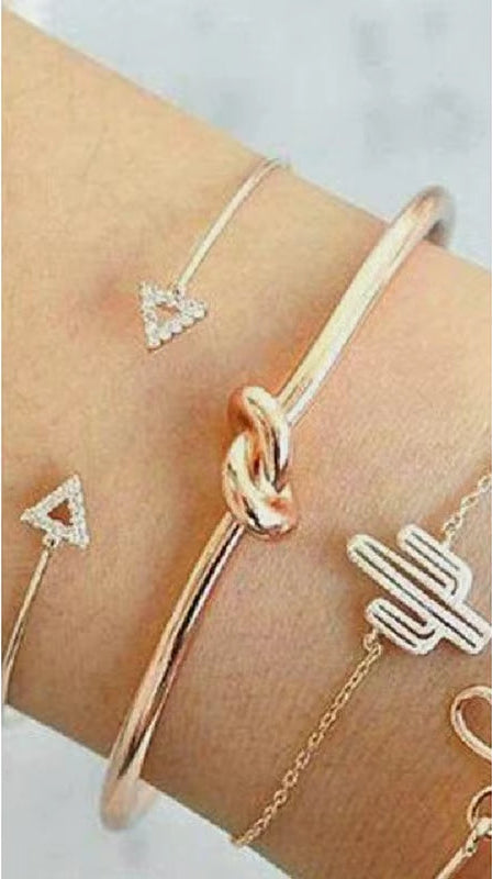 High End Gold Plated Stainless Steel Knot Cuff Bracelet for Women Wholesale Jewelry