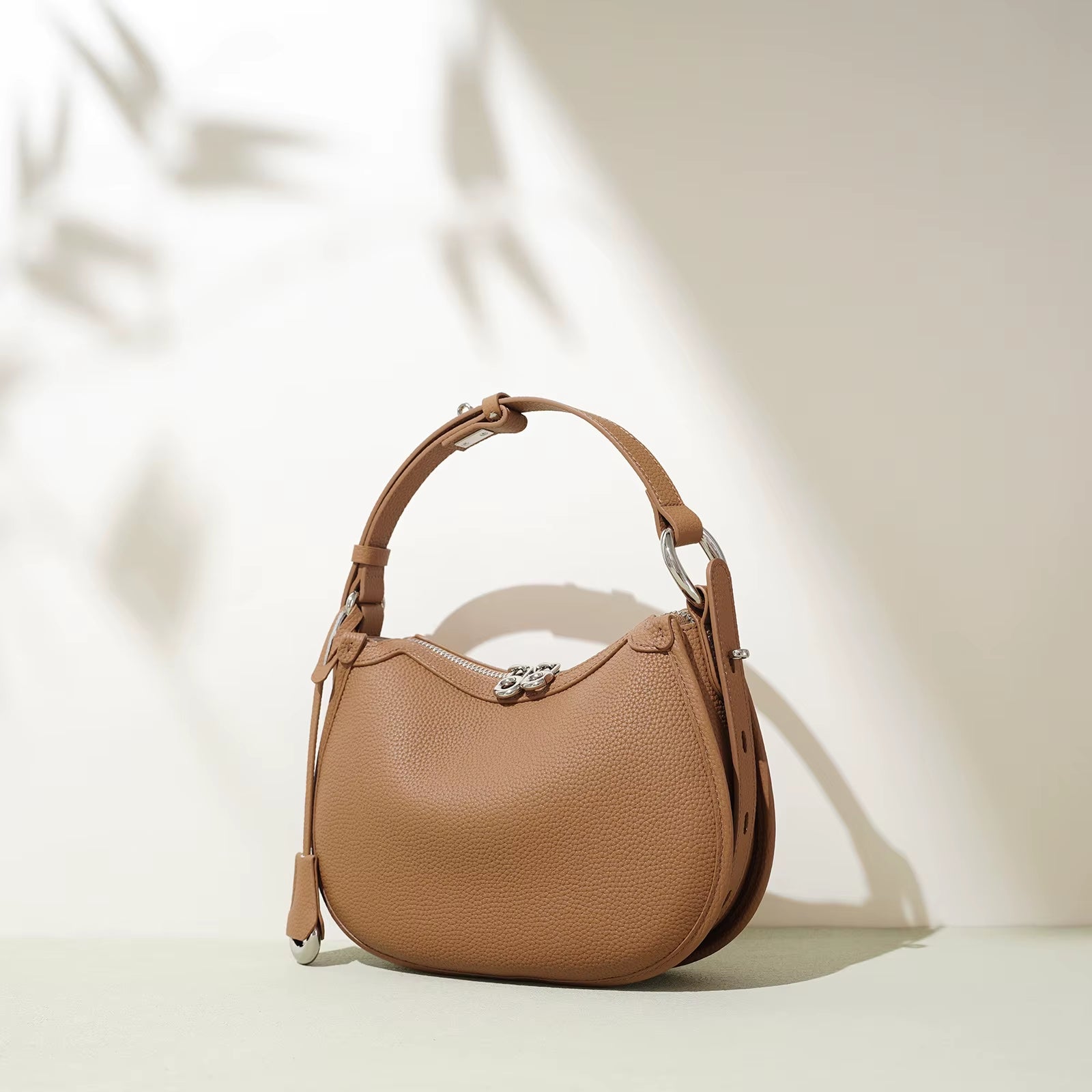 2026 New Summer Genuine Leather Underarm Bag, Minimalist Zip Closure Women Shoulder Crossbody Handbag