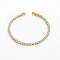 Joolim Luxury Tennis Charm Bracelet Waterproof & Tarnish-Free Colorful Zirconia Stainless Steel Fashionable Jewelry