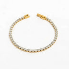 Joolim Luxury Tennis Charm Bracelet Waterproof & Tarnish-Free Colorful Zirconia Stainless Steel Fashionable Jewelry