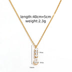 Joolim Jewelry 18K Gold Plated Waterproof&Tarnish Free Fashion Dainty Teardrop&Round Zirconia Pendant Necklace Stainless Steel