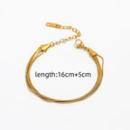 High End 18K Gold Plated Stainless Five Layers Snake Chain Bracelet for Women Wholesale Fashion Jewelry