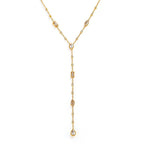 Joolim Jewelry PVD Plated Waterproof Fashion Mixed Shape Cubic Zirconia Pendant Y Drop Necklace Stainless Steel Jewelry