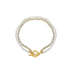 18K Gold Plated Luxury Real Fresh Pearl Zircon Bracelet Stainless Steel Jewelry Tarnish Free Jewelry