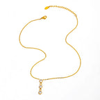 Joolim Jewelry 18K Gold Plated Waterproof Fashion Simple Versatile Three Zirconia Pendant Necklace Stainless Steel Jewelry