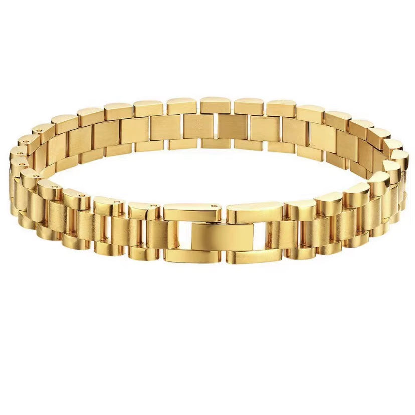 Joolim High End 18K Link Chain Bracelet Adjustable Stainless Steel Bracelet Tarnish Free Jewelry Women