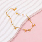 High End Gold Plated Stainless Steel Bead Satellite Pendant Bead Chain Bracelet for Women Wholesale Jewelry