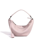 Custom Luxury Top Grain Genuine Leather Half Moon Hobo Bag for Women 2026 Trendy Crescent Shoulder Crossbody Handbag with Charm