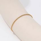 High End Gold Plated Stainless Steel Twisted Rope Bracelet for Women Wholesale Jewelry