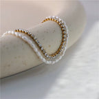 18K Gold Plated Luxury Real Fresh Pearl Zircon Bracelet Stainless Steel Jewelry Tarnish Free Jewelry