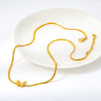 Joolim Jewelry 18K Gold Plated Waterproof Fashion Elegant Butterfly Pendant Snake Chain Necklace Stainless Steel Jewelry