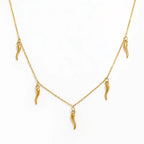 Joolim Jewelry 18K Gold Plated Waterproof&Tarnish Free Fashion Simple Vivid Pepper Pave Pendant Necklace Stainless Steel