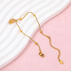 18K Gold Plated Figure Coin Charm Pendant Snake Chain Bracelet Stainless Steel Stylish Fashion Jewelry Wholesale
