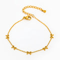 High End Gold Plated Stainless Steel 5 Bowknot Bracelet for Women Wholesale Jewelry