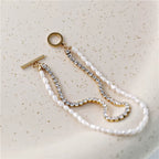 18K Gold Plated Luxury Real Fresh Pearl Zircon Bracelet Stainless Steel Jewelry Tarnish Free Jewelry