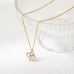 Joolim Jewelry 18K Gold Plated Waterproof&Tarnish Free Fashion Heart&Teardrop Pear Zirconia Pendant Necklace Stainless Steel