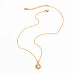 Joolim Jewelry 18K Gold Plated Waterproof Fashion Designer Dainty Oval Zirconia Pendant Necklace Stainless Steel Jewelry
