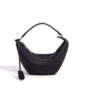 Custom Luxury Top Grain Genuine Leather Half Moon Hobo Bag for Women 2026 Trendy Crescent Shoulder Crossbody Handbag with Charm