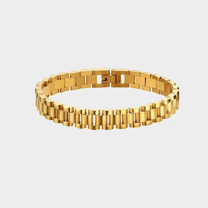 Joolim High End 18K Link Chain Bracelet Adjustable Stainless Steel Bracelet Tarnish Free Jewelry Women
