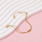 High End Gold Plated Stainless Steel Double-Layer Snake Chain Knot Bracelet for Women Wholesale Jewelry