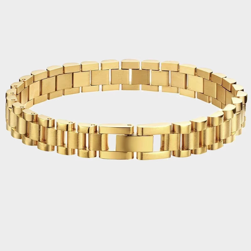 Joolim High End 18K Link Chain Bracelet Adjustable Stainless Steel Bracelet Tarnish Free Jewelry Women