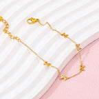 High End Gold Plated Stainless Steel 5 Bowknot Bracelet for Women Wholesale Jewelry