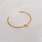 High End Gold Plated Stainless Steel Knot Cuff Bracelet for Women Wholesale Jewelry
