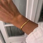 Joolim Stylish Stainless Steel Gold Plated Herringbone Bracelet Stainless Steel Chain Bracelet Wholesale