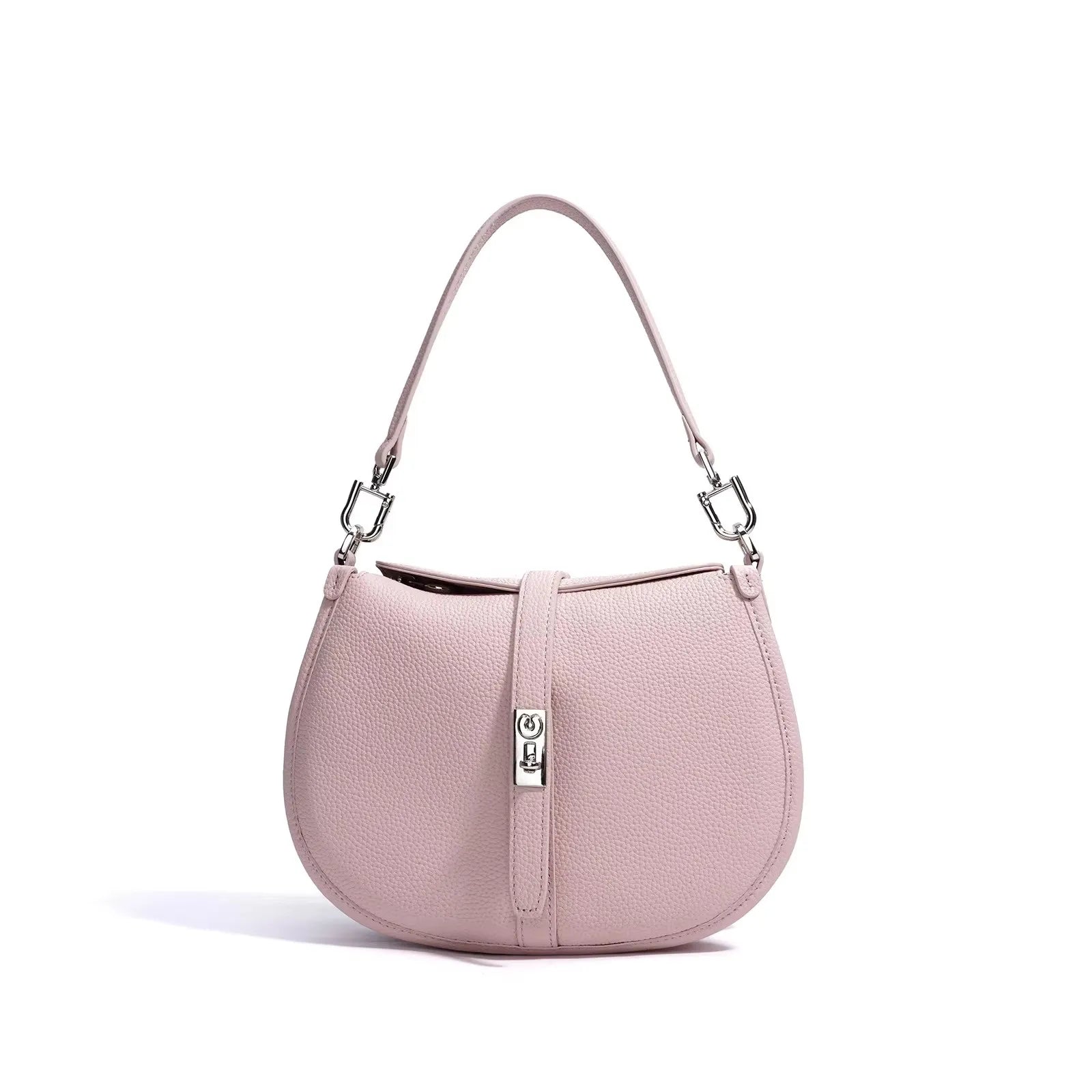 Lecynbay Ladies Minimalist Bow Crescent Genuine Leather Crossbody Shoulder Handbag 2026 New Arrival High-End Durable Lightweight