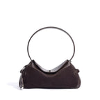 Frosted Genuine Cowhide Crossbody Bag Women Solid Color Adjustable Strap Underarm Shoulder Casual Daily Trendy Handbag