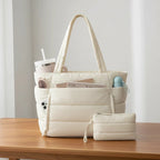 New Women Sport Soft Puffer Tote Bag Travel Essentials Shopping Shoulder Bag Quilted Nurse Carry Handbag Sport Tote Bag