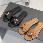 Buckle Casual Flat Heel Women Sandals Babouche Slipper Fashion Summer Comfortable Women'S Flat Sandals