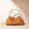 2026 New Women Top Layer Cowhide Leather Two Strap Shoulder Crossbody Bag High End Simple Versatile Handbag