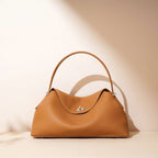 2026 New Women Top Layer Cowhide Leather Two Strap Shoulder Crossbody Bag High End Simple Versatile Handbag