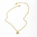 Joolim Jewelry PVD Plated Waterproof Trendy Fashion Street Minimal Eye Zirconia Pendant Necklace Stainless Steel Jewelry