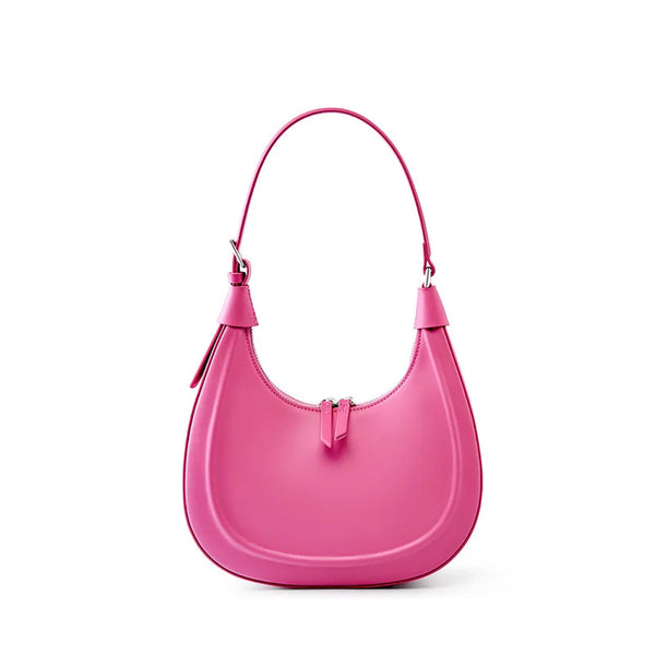 High Quality Genuine Chic Leather Designer Fashion Half Moon Crossbody Armpit Shoulder Bags for Women